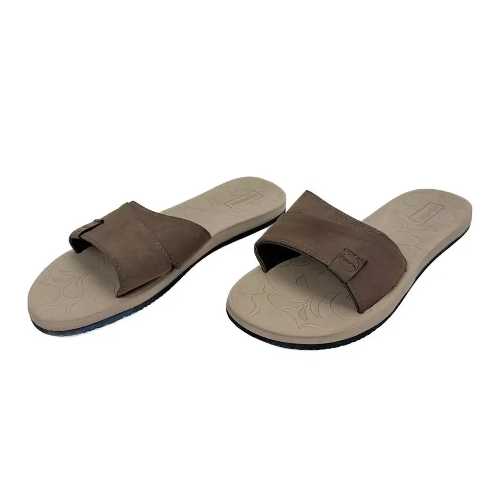 Rockin Brown Faux Suede Lightweight Padded Breathable Flip Flops Sz‎ 11 Comfort